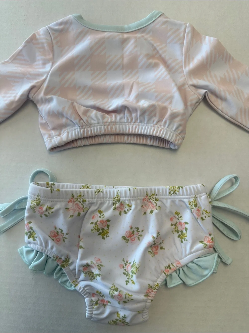 Sweethoney Two Piece Floral Rashguard Bikini NEW 6m